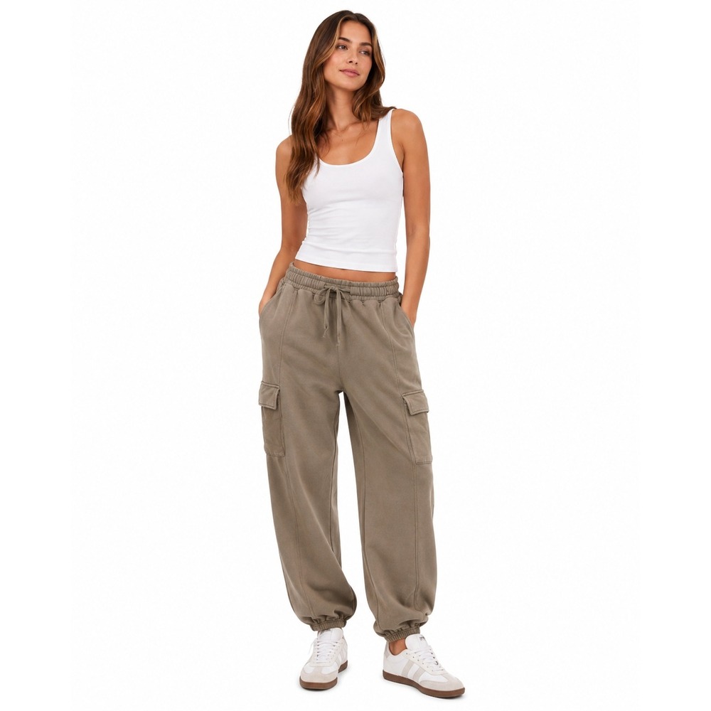 Abercrombie‎ & Fitch Taupe Cargo Sweatpants Joggers Soft A&F Collection Size M